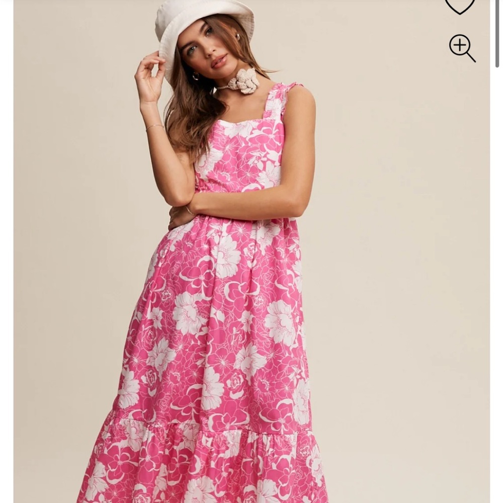 Pinkblush Pink and White Tiered Ruffled Sundress spring trendy